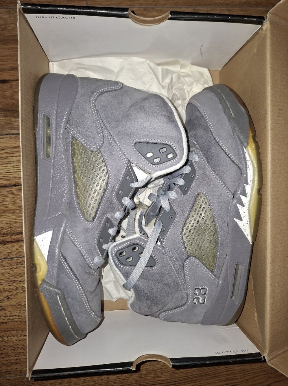 LIMITED EDITION GENTLY USED JORDAN 5 WOLF GREY